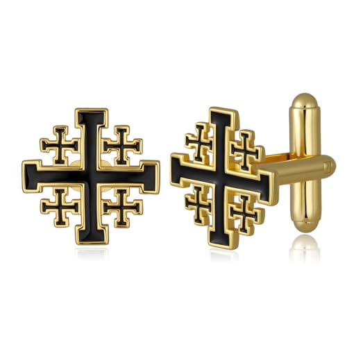 Mancuernillas Cruz de Jerusalén en Plata 925 para Hombre miniatura 1
