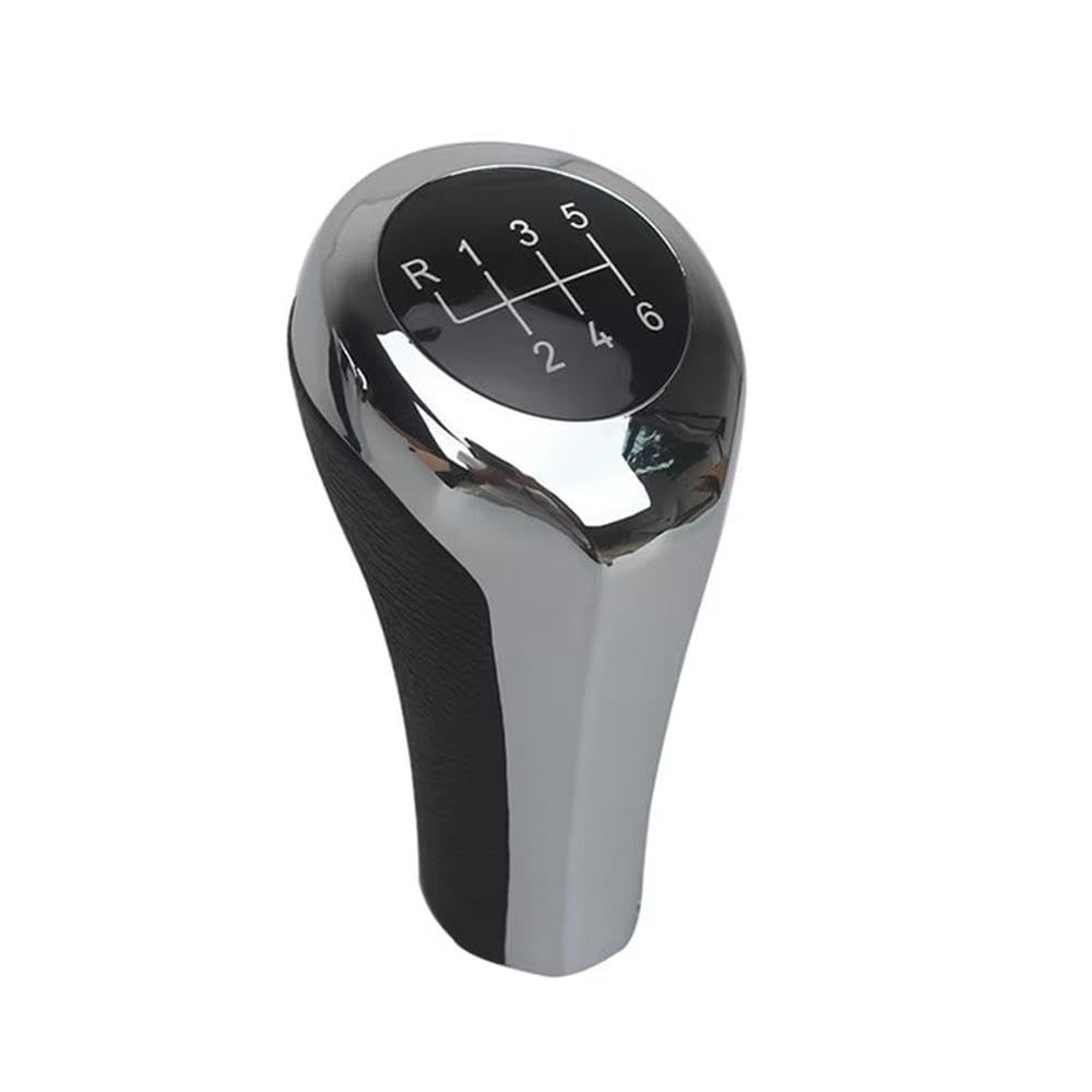 POANBCGY Auto Parts Chromed Gear Shift Knob for BMW 1 3 5 6 Series E30 E36 E39 E46 X5 E53 E60 E63 X3 E83 X1 E84 E90 E91(Chrome 6Speed)