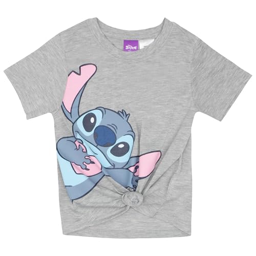 Image of Disney Lilo & Stitch Girls 2-Piece Set - Short Sleeve Graphic Print Tie Front T-Shirt and Leggings 2-Pack Bundle for Kids