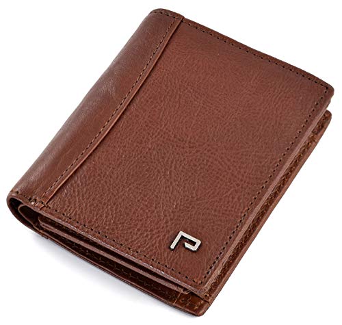POCARDO Smart Portemonnee voor heren, RFID-bescherming, 4 exclusief lederen patroon, met of zonder muntvak