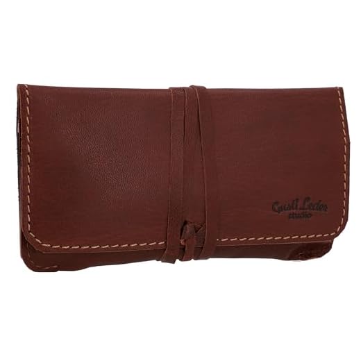 Cartera Gusti para Tabaco Jesse de Cuero marrón Oscuro