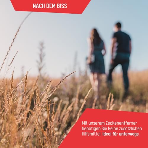 kik AFTER BITE Zeckenzange – Zange zum Zecken entfernen für Mensch und Tier und Zecken von jeder Grösse, robustes Kunststoffdesign, hygienisch und leicht zu reinigen, ohne die Zecke zu quetschen