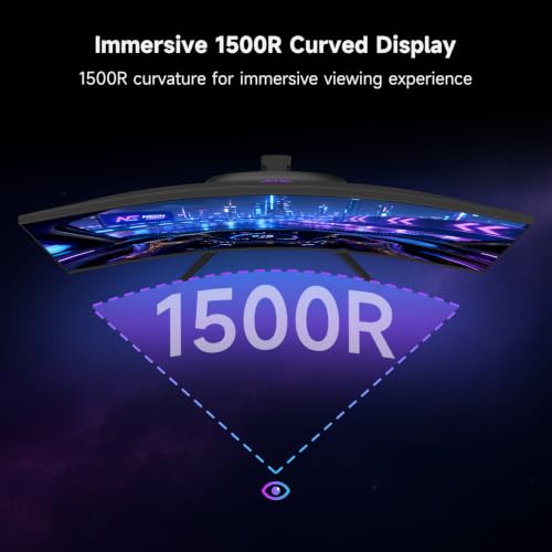 KTC 32 Inch 280Hz 240Hz Curved Gaming Monitor, FHD 1500R PC Monitor 1080P, Adaptive-Sync, HDR, 128% sRGB, 3500:1 Contrast, HDMI/DisplayPort, VESA Compatible, H32C5 — view 4