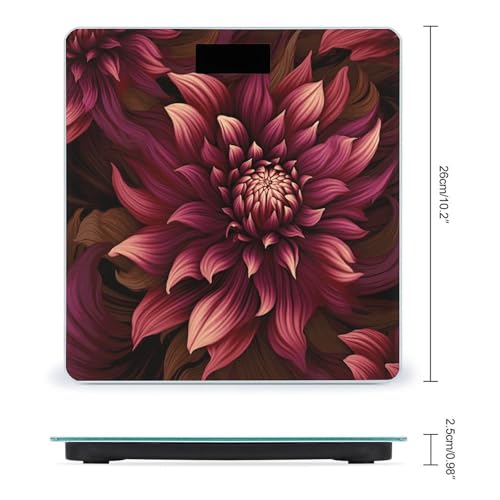 Báscula Digital de Baño con Diseño Floral en Vidrio Templado miniatura 2