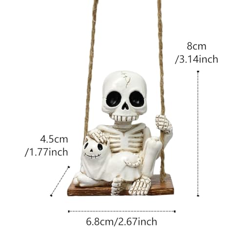 Figurine squelette pendentif voiture et arbre Halloween