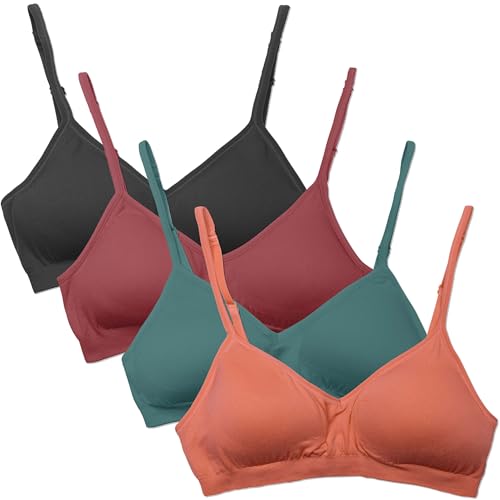 Image of Kalon Women's 4 Pack Demi Padded Bralette Wireless Comfortable Bra