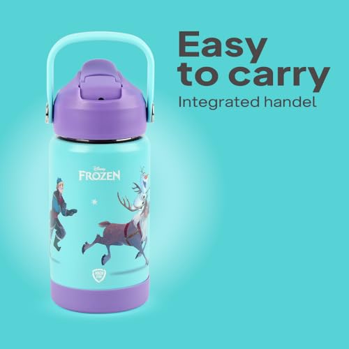 Image of CELLO Kidzbee Gen Alpha Stainless Steel Kids Flask Water Bottle 370 ml | 3D Frozen Touch & Feel Design, Leakproof Lightweight Easy to Carry Hot and Cold Kids Flask Water Bottle for School & Travel