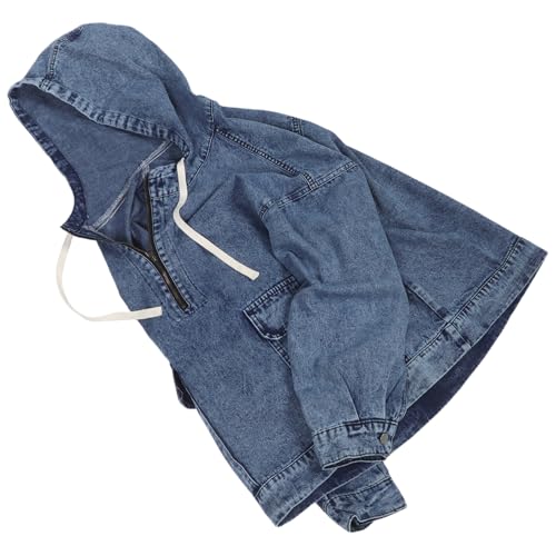 Veste jean oversize à capuche femme veste bleue manches longues coupe confortable chic