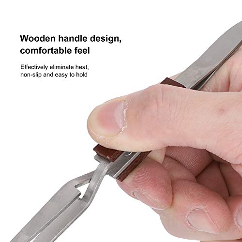 Ejoyous Cross Lock Soldering Tweezers, 2 Pcs Stainless Steel & Plastic Material, Unique Groove Design, Cross Locking, DIY Craft Tool - Image 4