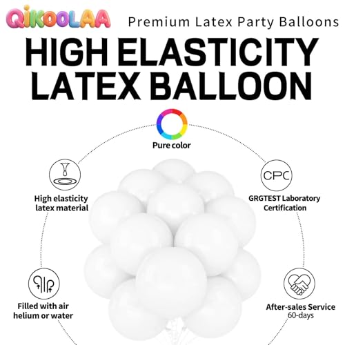 Image of 32Pcs White Big Balloons 18 Inch, Round Large Latex Party Balloons for Birthday Wedding Decorations. (white)
