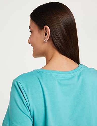 Image of Amazon Brand - Symbol Women's Graphic Cotton Stretch Half Sleeve Round Neck Regular Fit T-Shirt (Tunic Length)