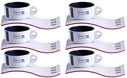 Marine Business Set di 6 tazze da caffè con sottobicchieri, in melamina, Venezia