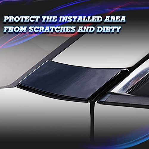 Xotic Tech Exterior Front Side Door Window A Pillar Molding Cover Trim, Glossy Black, Compatible With Toyota Rav4 2019-2023 #TOP3