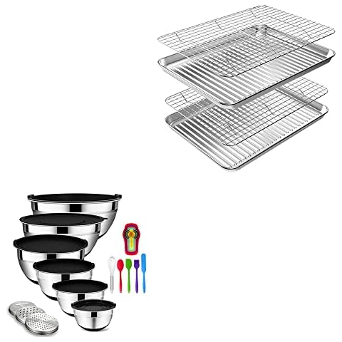Rottay Quarter Sheet Pan Set + Mixing Bowls Set Black Cover