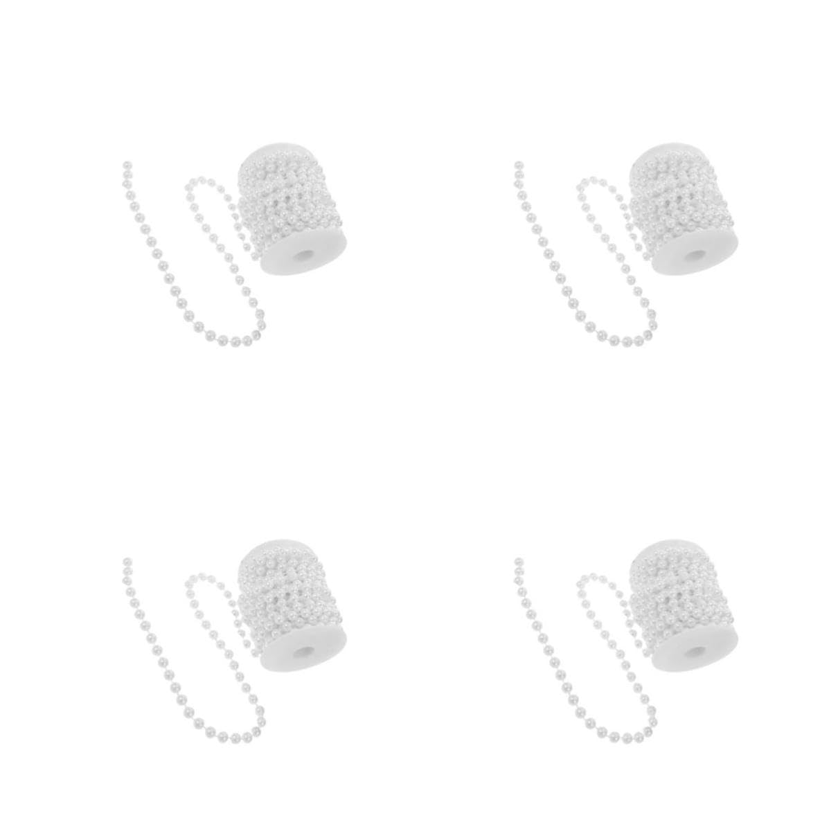 Beaupretty 4 Rollos Cadena de Cuentas de Perlas Artificiales DIY de 10mm y