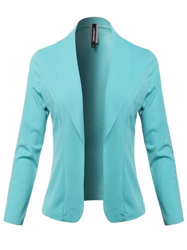 Women's Solid Long Sleeve Open Front Office Blazer Jacket2
