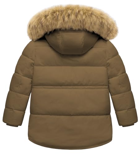 Boy's Winter Coat Waterproof Kids Puffer Jacket Thicken Parka Fleece Lined Bubble Ski Snow Outerwear with Fur Hood2