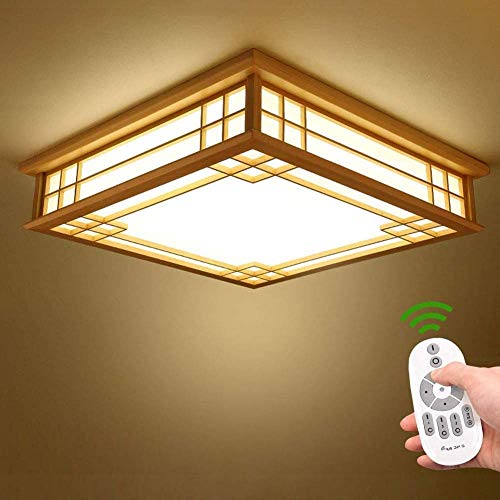 WANG-LIGHT Luz De Techo del LED Japonés Tatami Madera Regulable Lámpara De Techo Sala De Estar Dormitorio Luces De Techo Cover