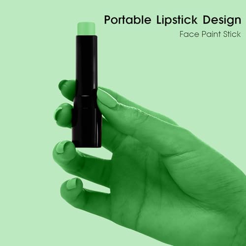 Image of BADCOLOR Light Green Eye Black, Lime Green Face Body Paint for Sports St. Patrick's Day Camouflage Hunting Hulk, Washable Painting Sticks for Halloween Costume SFX Cosplay Witch Grinch Makeup