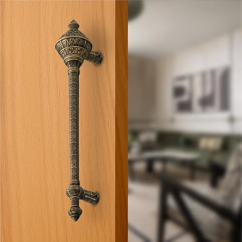 Image of Royal Gada Door Handle for Main Door /22 Inch Traditional Main Door Handle /Pull Push Handle for Home /Office /Hotels Doors - (Hole to Hole 450mm, Pack of 1) - Antique Matt- 3 Years Warranty