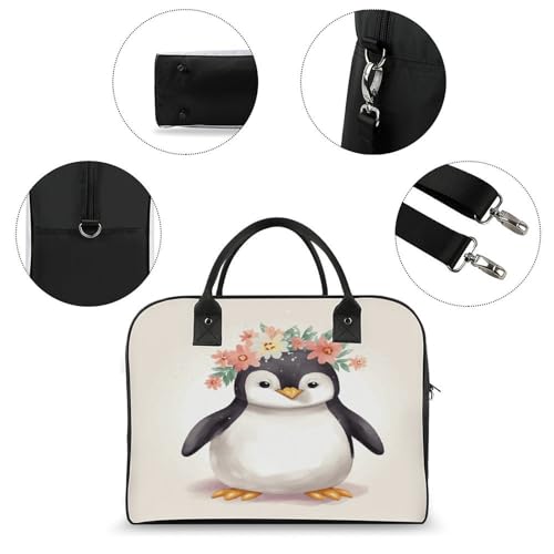 Maletín portátil unisex ligero con flores y correa ajustable miniatura 6