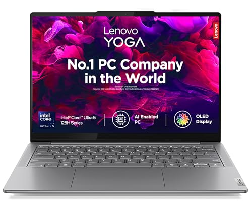 Lenovo Smartchoice Yoga Slim 7 Intel Core Ultra 5 125H Built-in AI 14"(35.5cm) WUXGA-OLED 400Nits Laptop (16GB/512GB SSD/60Hz/100% DCI-P3/Win11/MSO 21/1Yr ADP Free/Alexa/Grey/1.39Kg), 83CV003MIN