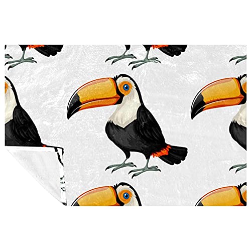 Couverture douce et chaude plaid plage camping banquette motif oiseau