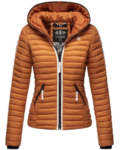 Navahoo Veste pour femme Veste matelassée Veste de transition Matelassée Automne Capuche B811, Cannelle, S