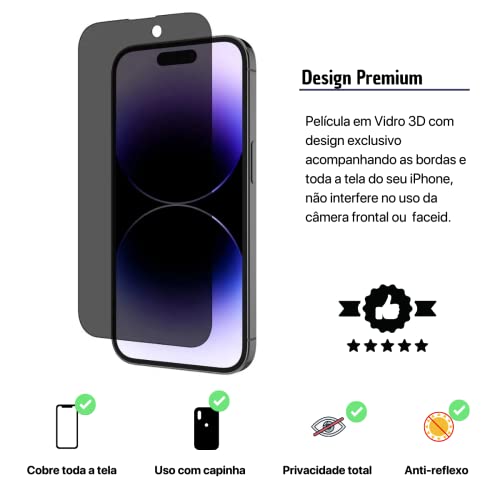 Película 3d Privacidade Anti Spy Para iPhone (iPhone 14 Pro Max)