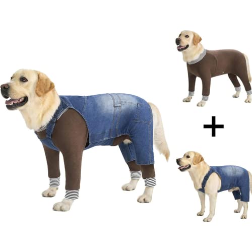 Peto para perros grandes de mezclilla azul miniatura 6