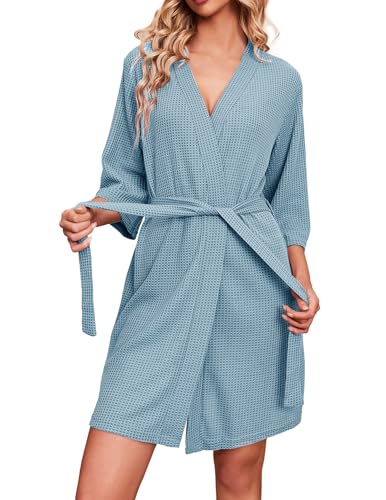 Ekouaer Morgenmantel Damen Kimono Hochzeit Dressing Gown Elegant Bademäntel Frau Negligee Sommer...