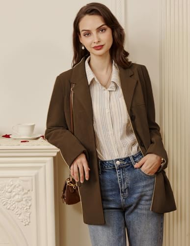 Belle Poque Womens Winter Corduroy Blazer Jackets Fall Notched Lapel Long Sleeve Boyfriend Work Office Jacket Coats4