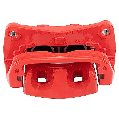 Image of TRQ Front Right Brake Caliper w /Bracket Performance Red Passenger Side | For 2003-2006 Subaru Baja 2003-2010 Forester 2003-2005 Impreza 2002-2012 Legacy Outback