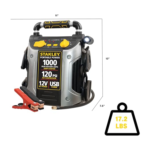Stanley J5C09 Portable Power Station Jump Starter 1000 Peak Amp Battery Booster, 120 Psi Air Compressor thumb #6