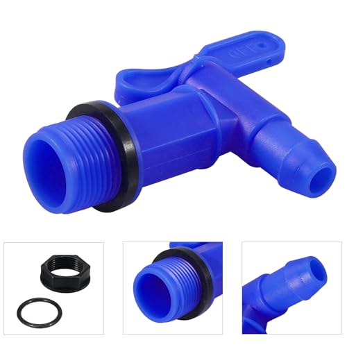 Muglio 3/4 Inch Drum Spigot Faucet Pail Taps With Epdm Gasket Polypropylene Construction Fda Compliant Materials Npt Connection For Plastic Gallon Drums By Muglio(Blue) thumb #1