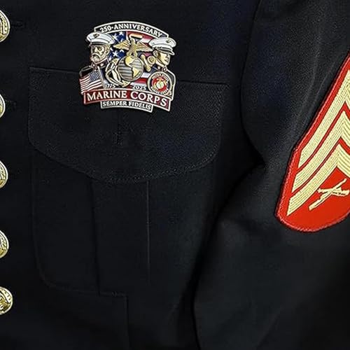 Image of 250th Anniversary Commemorative Pin Marine Corps Emblem Lapel Alloy Button Brooches Veteran Military Collection Gift Jewelry
