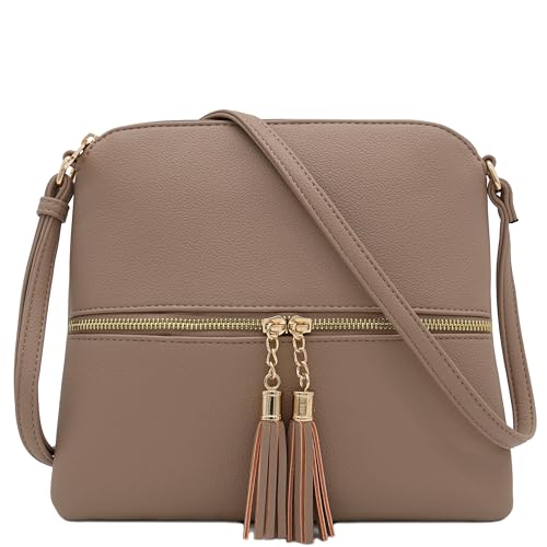 Image of DELUXITY Lightweight Medium Crossbody Bag with Tassel | Lightweight
