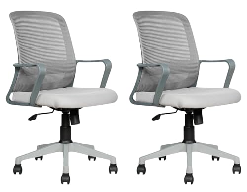 Image of NGFC Mesh Mid Back Ergonomic Work from Home Office Desk Chair, Study Chair, Revolving Chair, Computer Chair, Ergonomic Lumbar Support, Tilt Lock Mechanism (2, Grey)