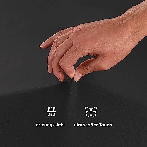 Blumtal® Spannbettlaken 160x200x30cm aus Microfaser - Oekotex zertifiziertes Bettlaken Spannbettlaken in Anthrazit 6