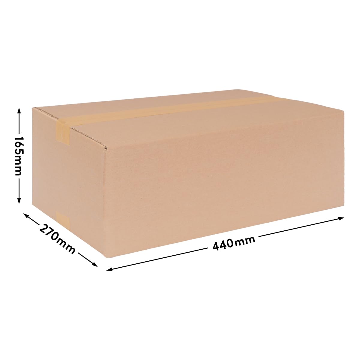 verpacking Faltkartons 435 x 263 x 155 mm Braun (Außenmaß 440 x 270 x 165 mm) KK 95 1-wellig Versandkarton für mittelgroße Waren DHL Paket DPD GLS Kartons (75 Stück)