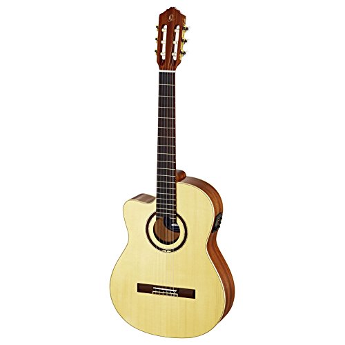 Ortega Guitars RCE138SN-L Feel Series Slim Neck Left Hand Nylon 6 Guitar with Spruce Top, Mahogany Body, Pickup AR[XeBbNM^[ ARM