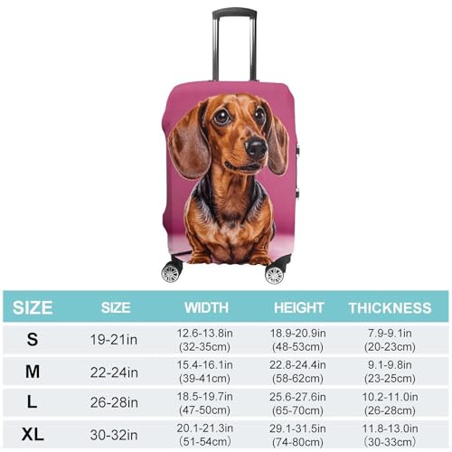 Dachshund Weiner Dog Luggage Cover Elastic Suitcase Protector Case Anti-Scratch Washable Baggage Covers Protector For Traveling, Aircraft Consignment L2