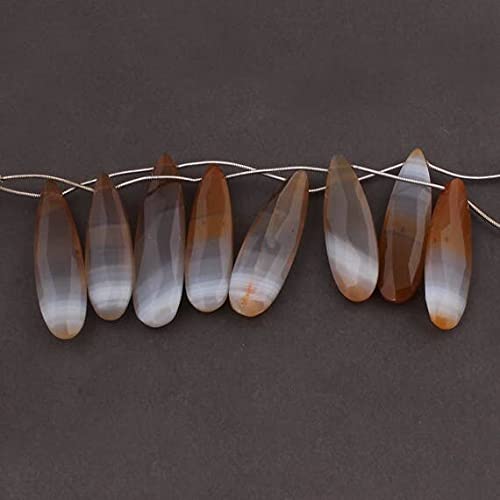 Chalcédoine orange facettée haut de gamme en perles poires allongées pour bijoux de luxe