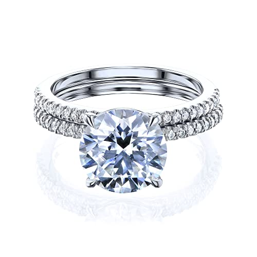 Kobelli 9mm Round Moissanite (GH/VS) Petite Bridal Set 14K Gold