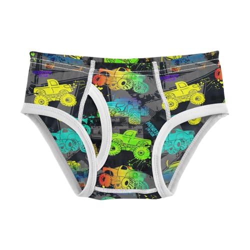 Boys' Exclusive Briefs Toddler Underwear 95% Combed Cotton Boxerbriefs 2T Construction Vehicle Pattern Cars 2