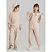 Ritatte Boys Girls Sweatsuit Outfit Kid Solid Crewneck Sweatshirt Sweatpant 2Pcs Set Fall Winter Clothes 6-12 Years(Apricot, 140(7-8 Years))