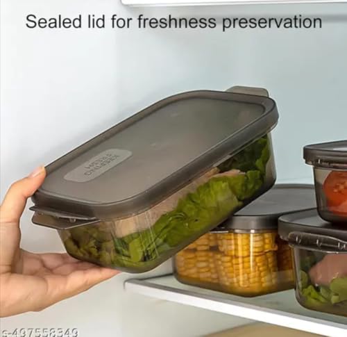 Image of Puno Air-Tight 3-Pack Food Storage Containers for Fridge, Freezer, Lunch | 6.1 inch Meal Prep Boxes | Reusable, BPA-Free Plastic, Leakproof