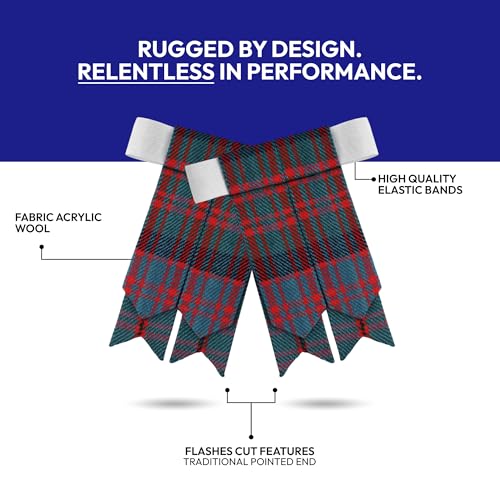 Image of Scottish Tartan Kilt Flashes with Elastic Adjusters