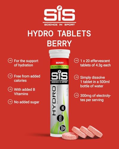 SiS Hydro Electrolyte Tablets - Effervescent Hydration - Virtually Calorie‑Free - Informed‑Sport Certified - Dissolves in 500ml Water - 20 Tabs Per Tube (4 Tubes, Mixed Bundle) - Image 4