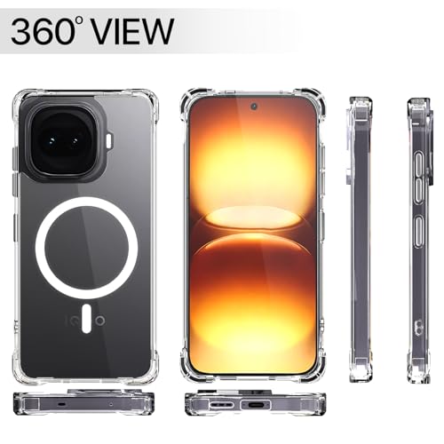 Image of Pikkme Back Cover for iQOO 15R 5G Mag-Safe Shockproof PC + TPU | Protective Case Magnetic Support | Bumper Case (Transparent Mag-Safe)